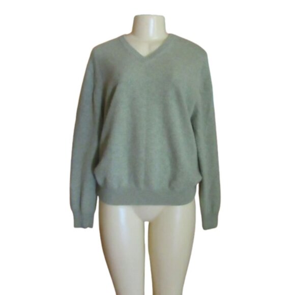 Jos A. Bank Executive Collection Mens Medium Gray Cashmere V-Neck Sweater - Picture 1 of 5